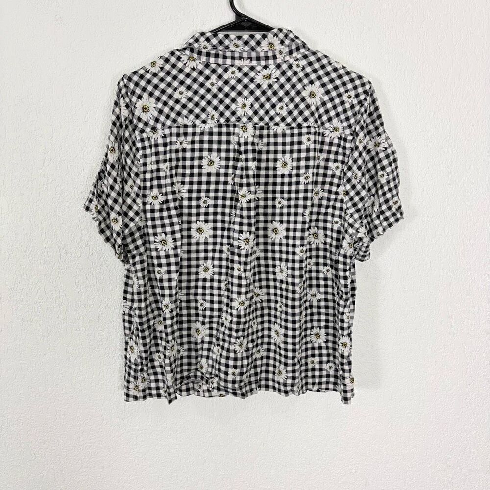 Torrid Black & White Gingham Print Collared Polo Daisy Top Women’s Size L - Picture 6 of 9